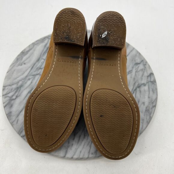 Sperry Womens 7.5 Brown Booties Top Sider Cognac Liberty Leather Shackle Buckle - Picture 7 of 11